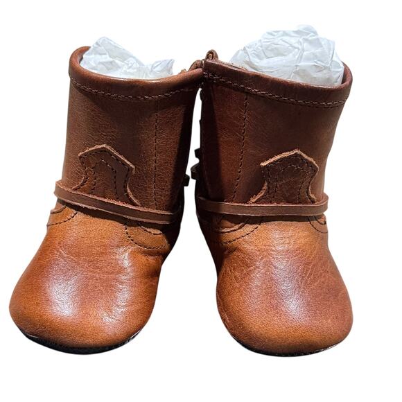 Freebird Baby Coal Leather Tall Western Boho Boots Size 0-3 Months in Brown NEW - Picture 8 of 10